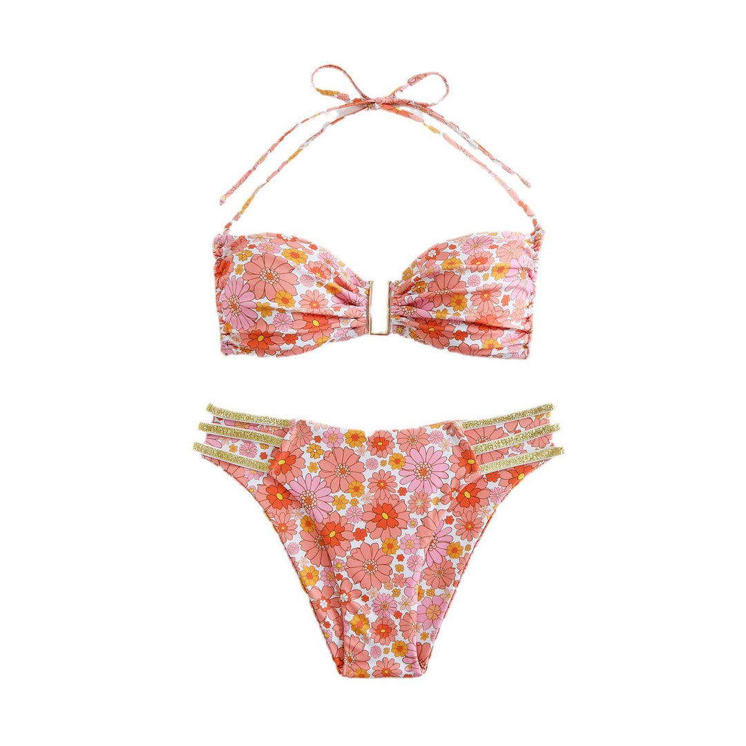 Dame Bikinisæt med fashionable flæser og justerbare stropper Skovae