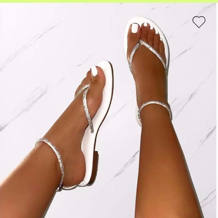 Dame elegante sandaler med funklende strassdetaljer og komfortabelt fodseng Stilla