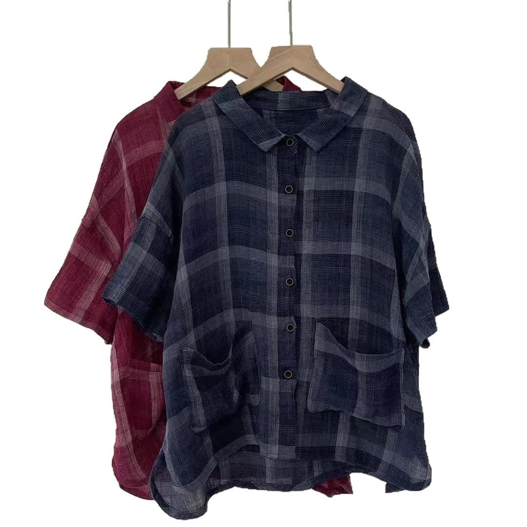 Dame Behagelig Oversized Button-Up Skjorte med Lommer Detaljer Stilla