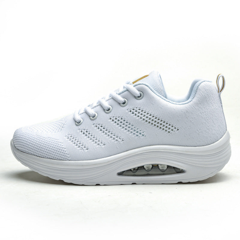 Dame nan åndbar strik-gangkomfort-sneaker med integreret luftfjedersystem og ergonomisk rocker sål Skovae