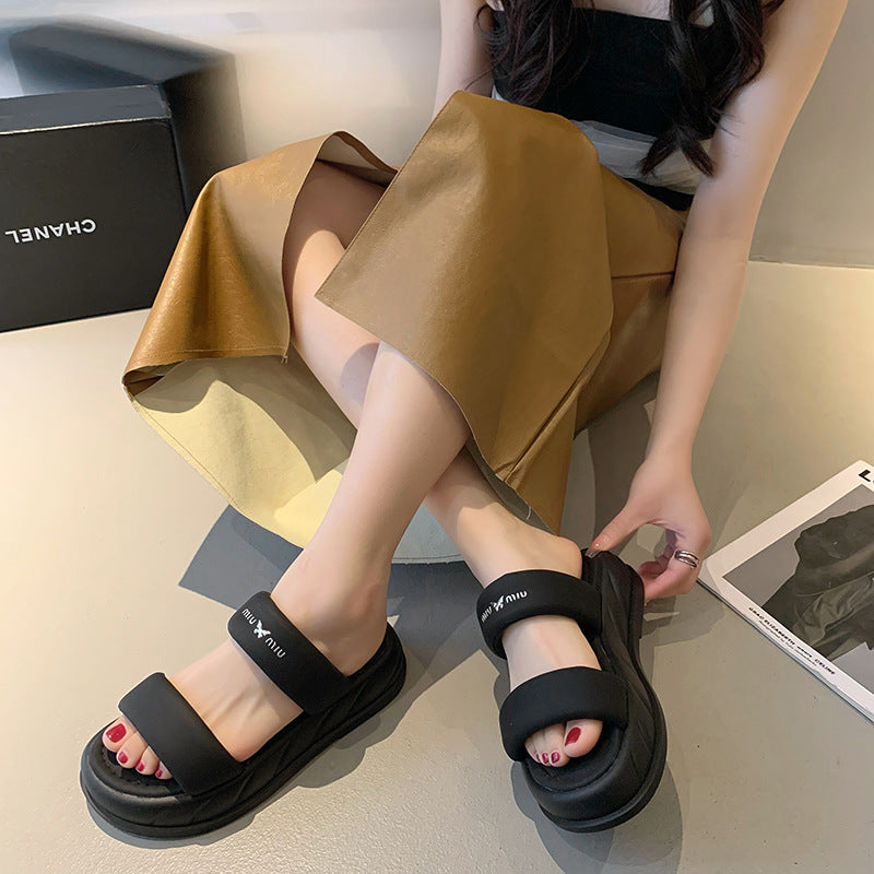 Dame Sommer Slide Sandaler med bredt polstret rem og skridsikker sål Stilla