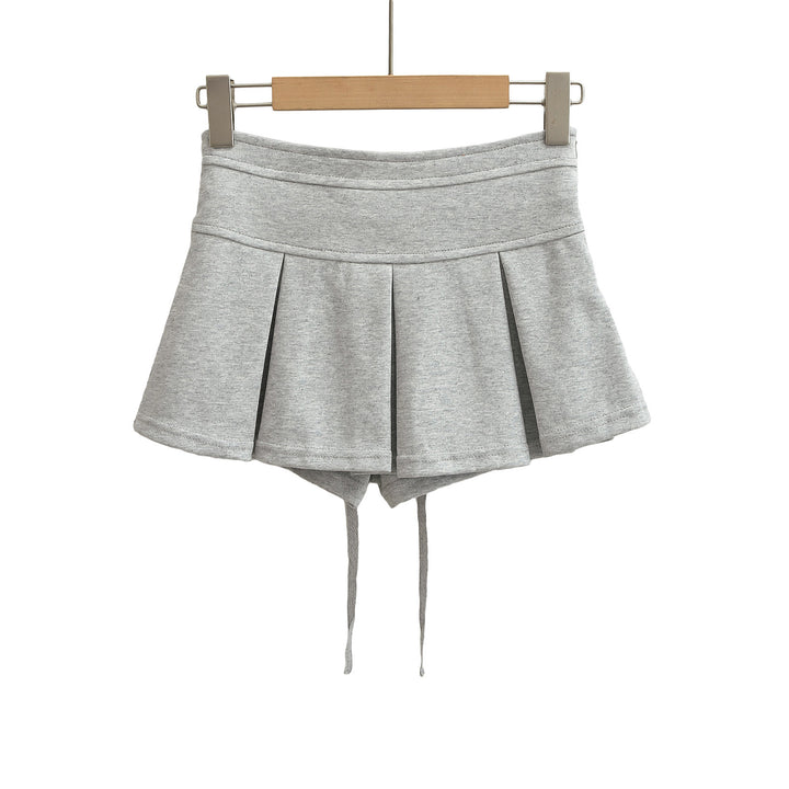 Dame sporty plisserede shorts med justerbar snor og elastisk talje Stilla