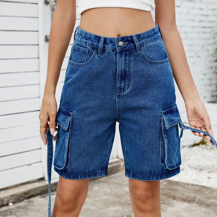 Dame Cargo-shorts i afslappet, høj taljesnit med praktiske sidelommer Stilla