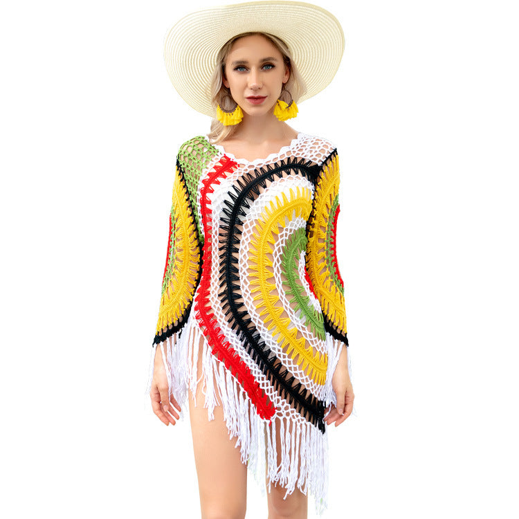 Dame Strandcover-up med trendy makramee-design Stilla