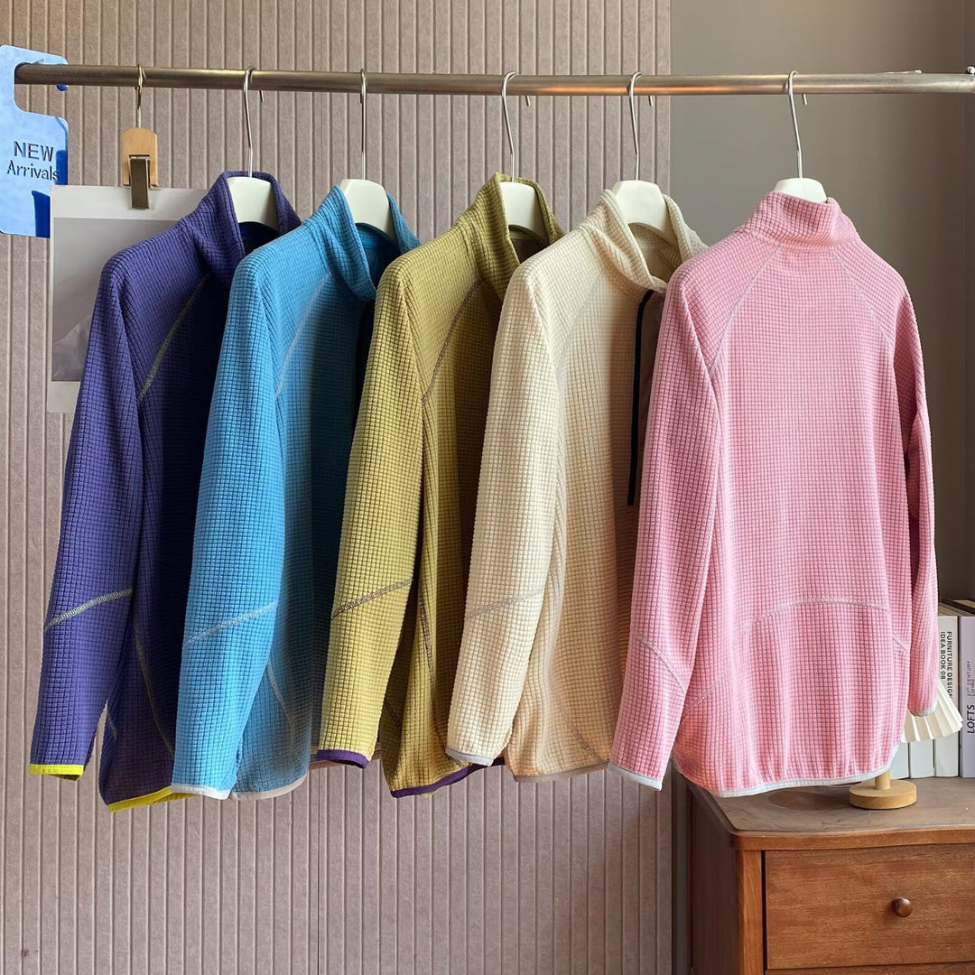 Kvinders funktionelle fleece pullover med kort lynlås foran Stilla
