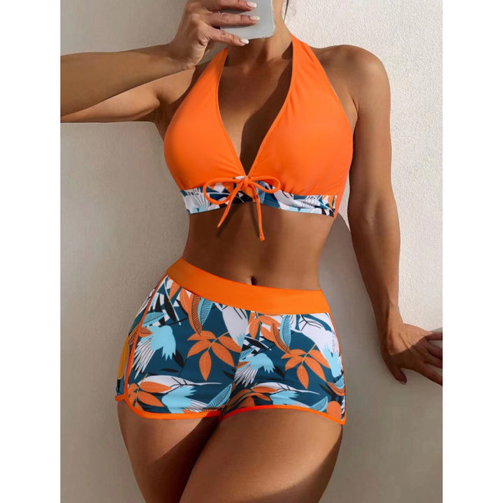 Dame Højhalset Bikini med legesygt Blomsterprint Skovae