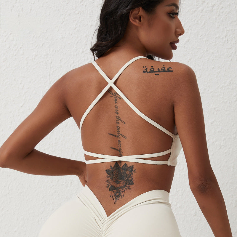Dame Sporty Crop-Top med X-Ryg-design Stilla