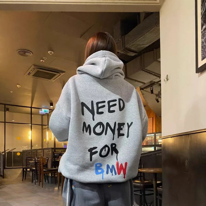 Kvinder Oversized Hoodie med stilfuld skrift Skovae