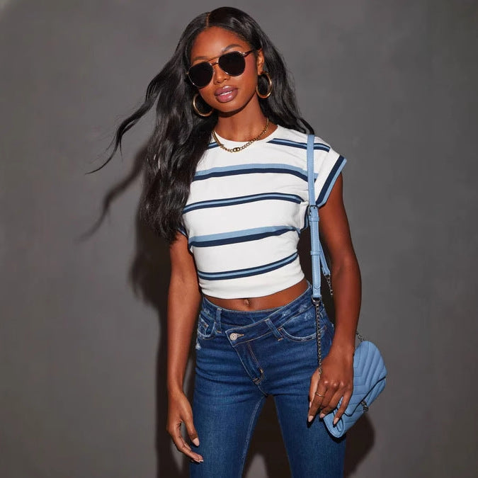 Kvindernes Flared Jeans med Flosset Kant og Fashionabel Ødelagt Effekt Stilla