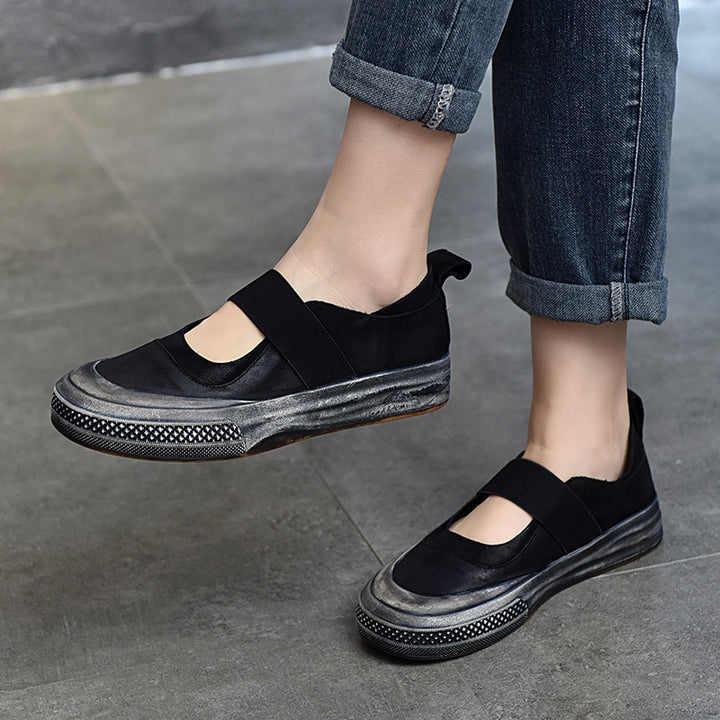 Dame Komfortabel Mokassin-Sneakers med elastisk rem og åndbar sål Stilla