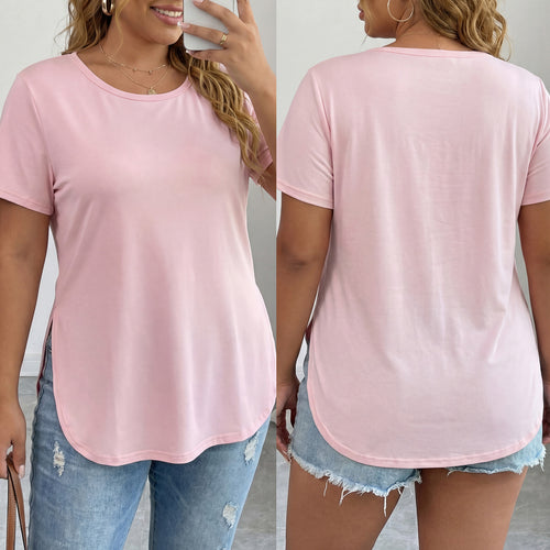 Dame afslappet T-shirt med sidelitz Skovae