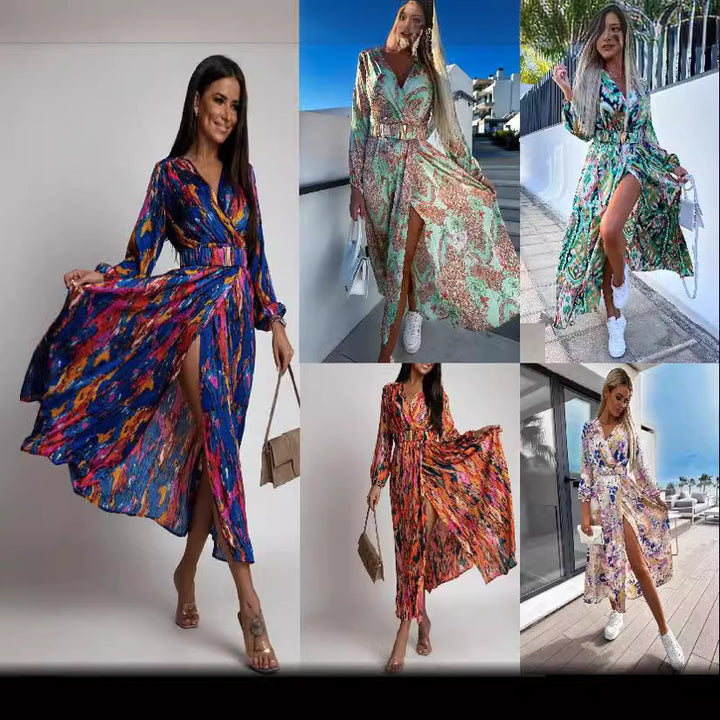 Kvindernes Livlige Maxi Wrap Kjole Stilla