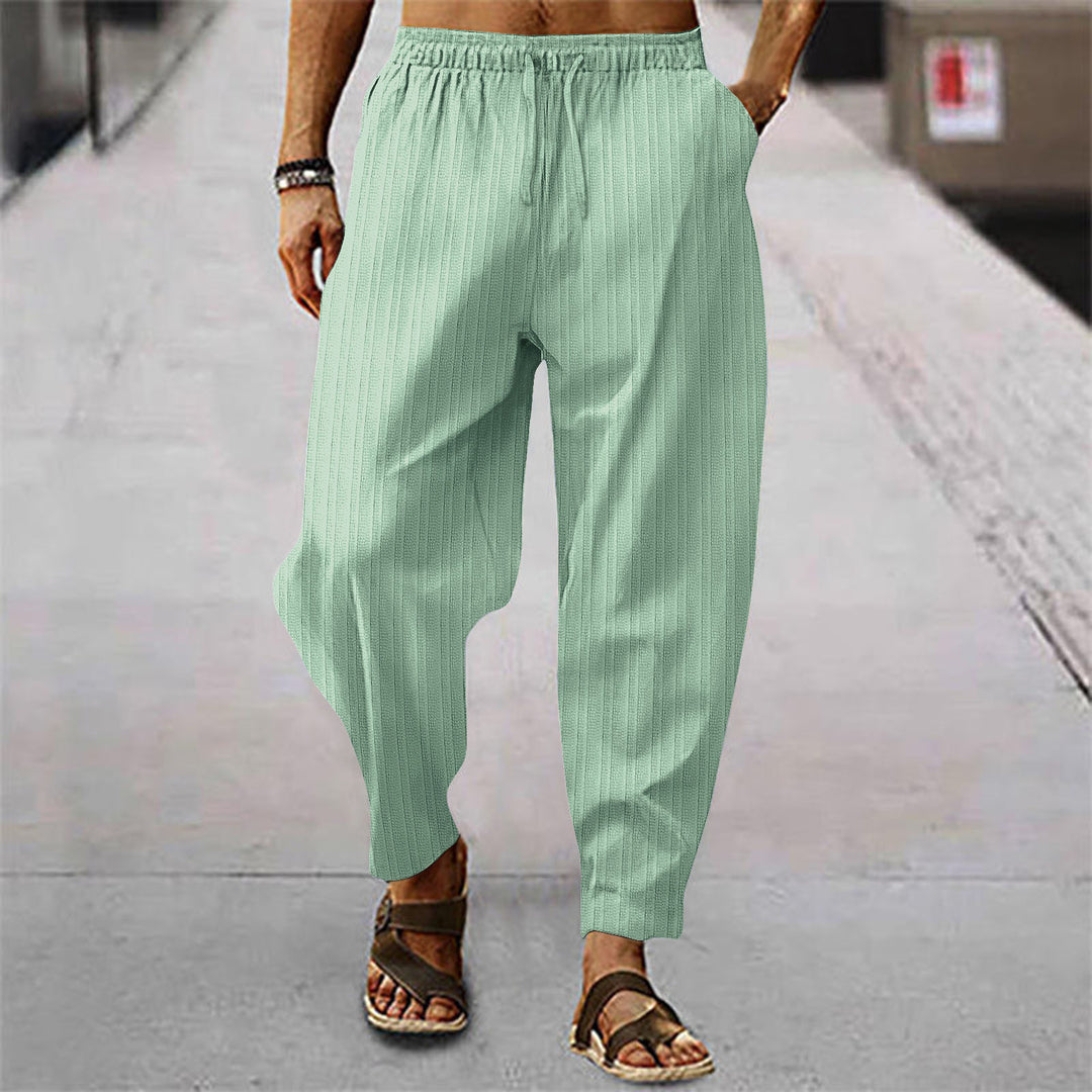 Herrer Relaxed Fit Nålestregsbukser Stilla