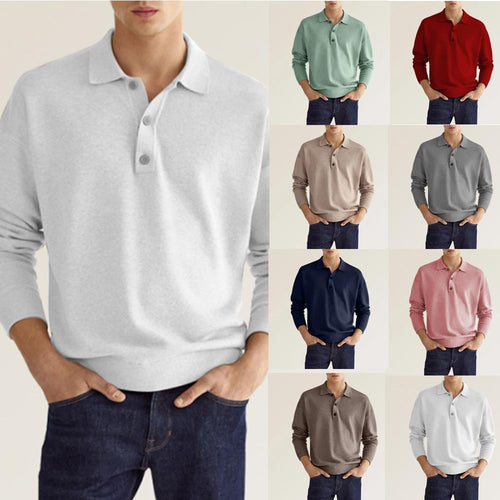 Herre polo T-shirt lavet af blødt strikstof med knaplukning og afslappet snit Stilla