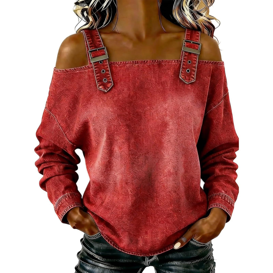 Dame casual sweatshirt med dekorative skulderdetaljer Skovae
