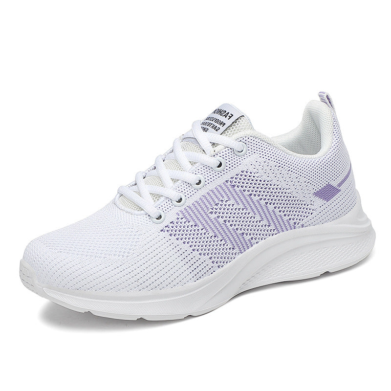 Dame nan let strik-fitness sneakers med sømløst overmateriale, adaptiv EVA-dæmpning og ergonomisk hælpolstring Skovae