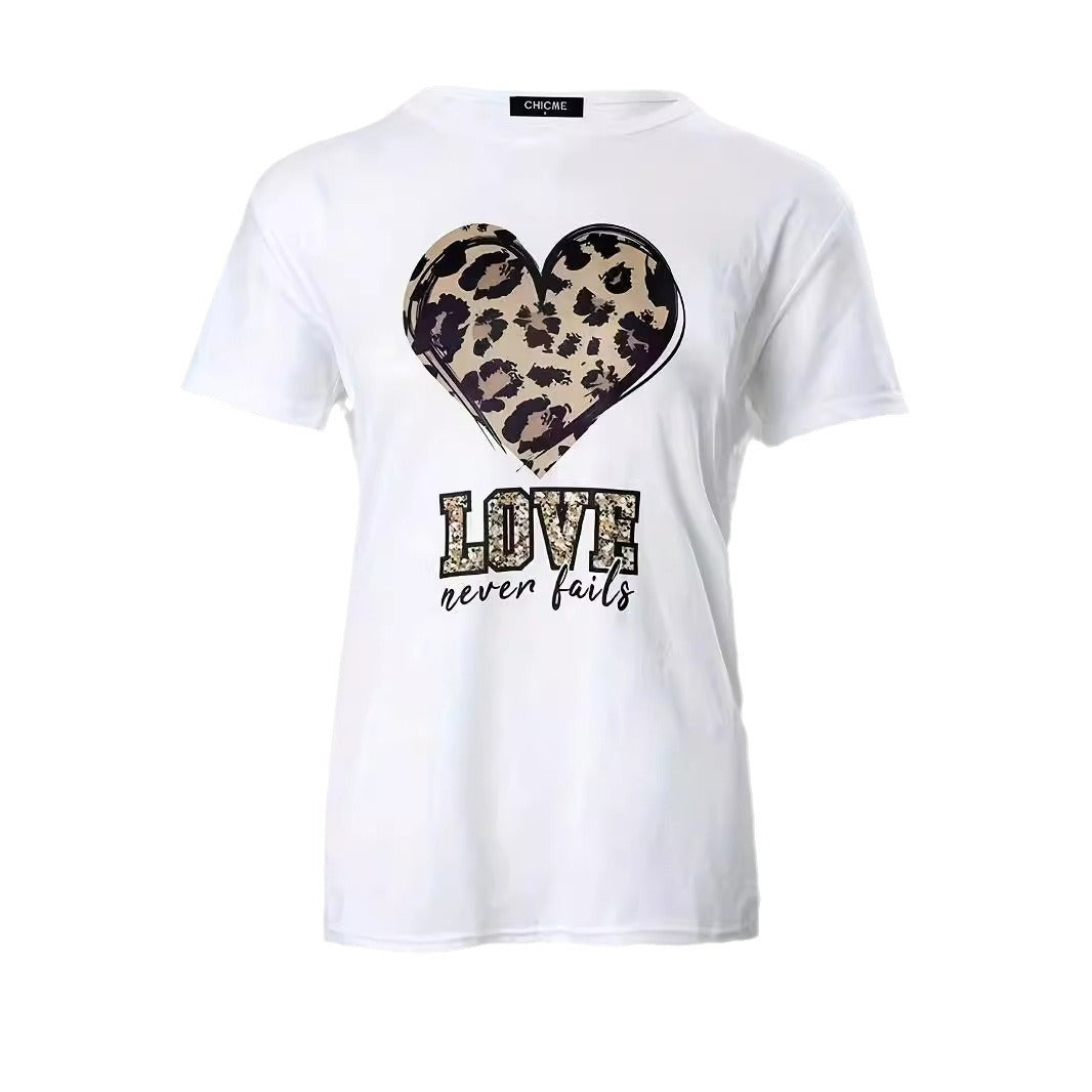 Dame T-shirt med kreative dyremønstre og inspirerende citat Stilla