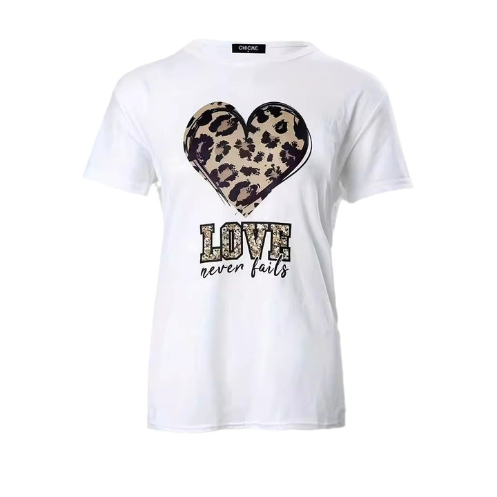 Dame T-shirt med kreative dyremønstre og inspirerende citat Stilla