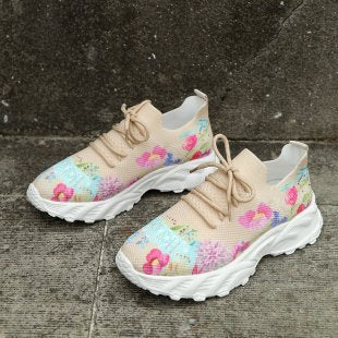 Dame Åndbare Sneakers med blomstermotiv Stilla