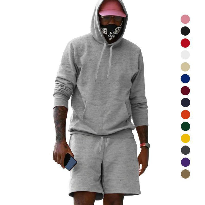 Herrer sporty hoodie og shorts sæt Stilla