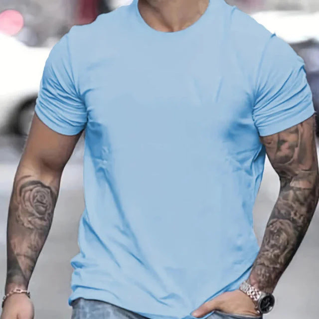 Herrer Basic Rundhals T-Shirt lavet af åndbart materiale Stilla