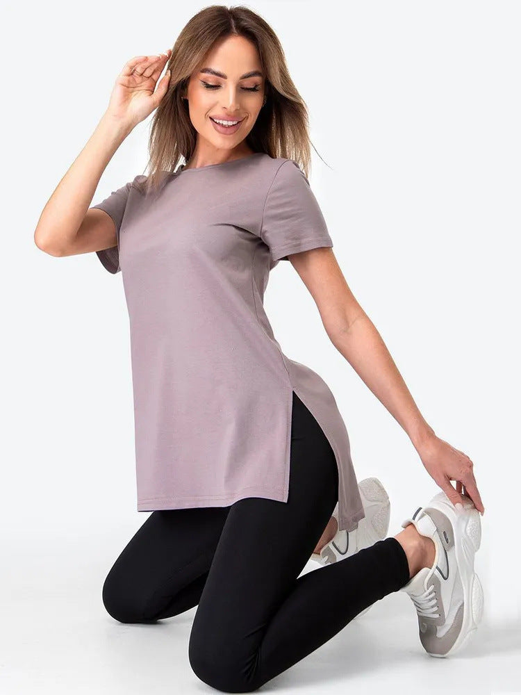 Kvinder casual longline T-shirt med sideslids og høj bærekomfort Skovae