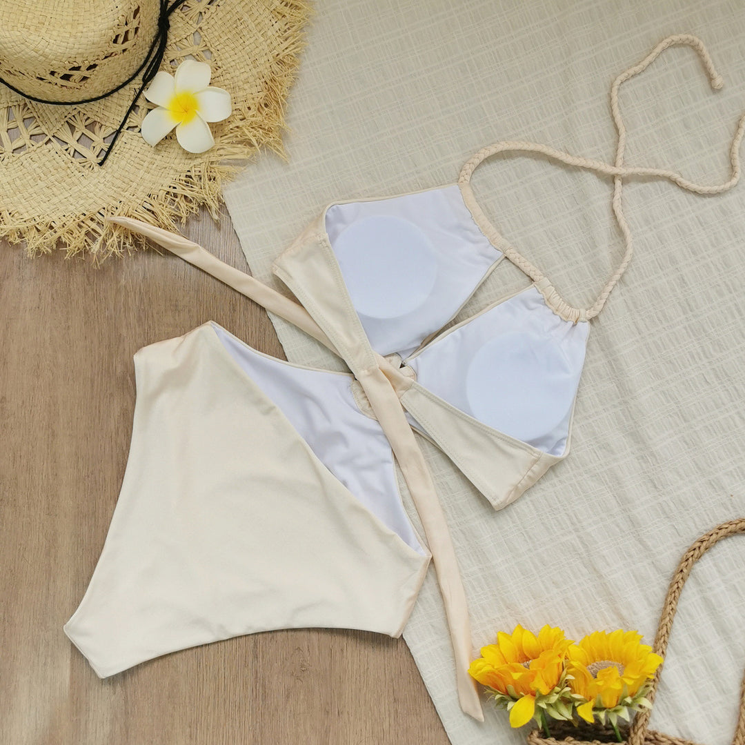 Dame Bikini-sæt med innovativt knude-design og højt skåret underdel Stilla