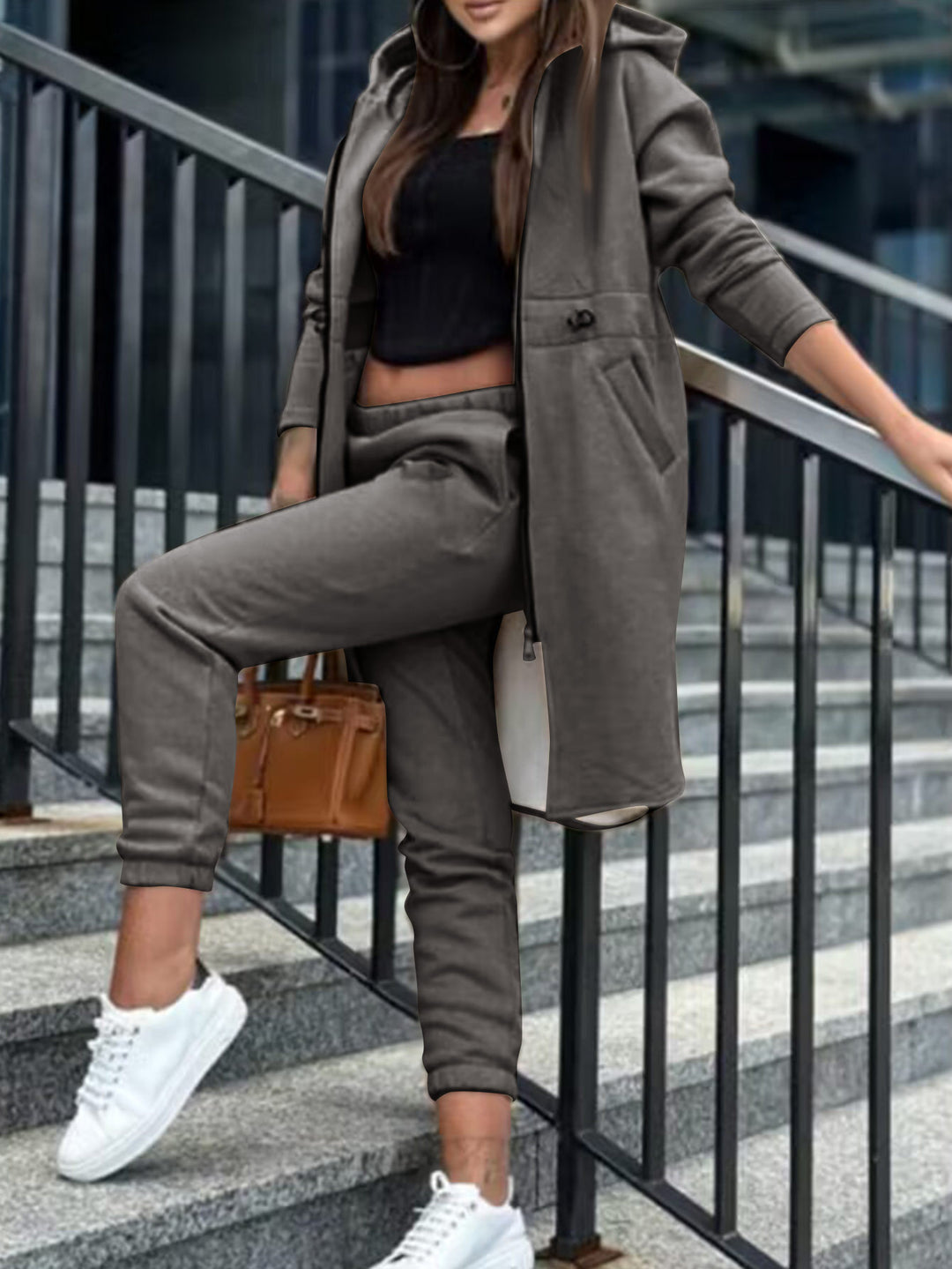 Dame sporty loungewear-sæt med hætte Stilla