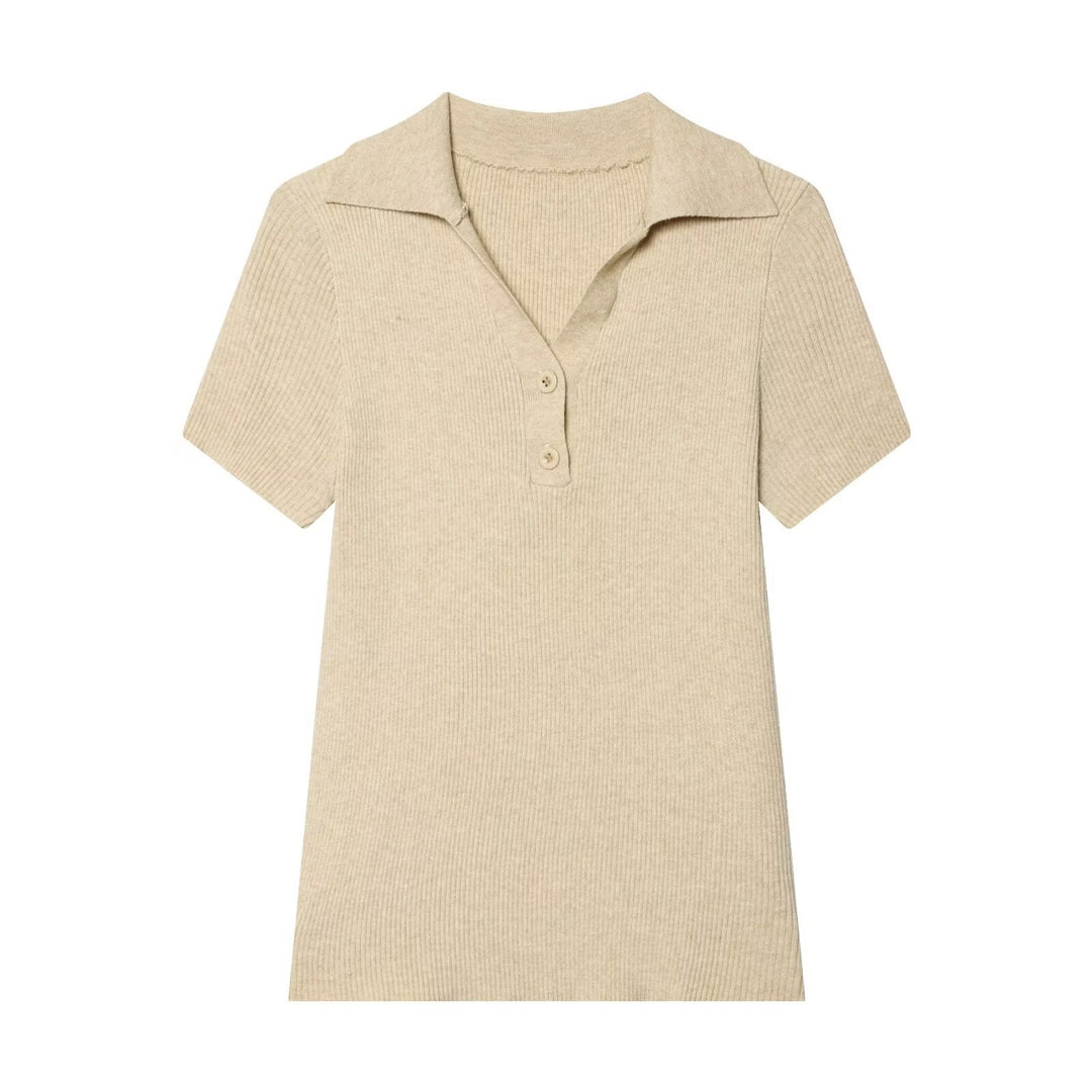 Dame kortærmet polo t-shirt lavet af blødt strikstof Skovae