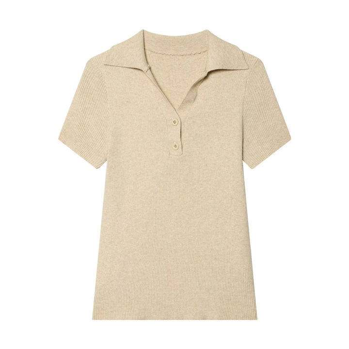 Dame kortærmet polo t-shirt lavet af blødt strikstof Skovae
