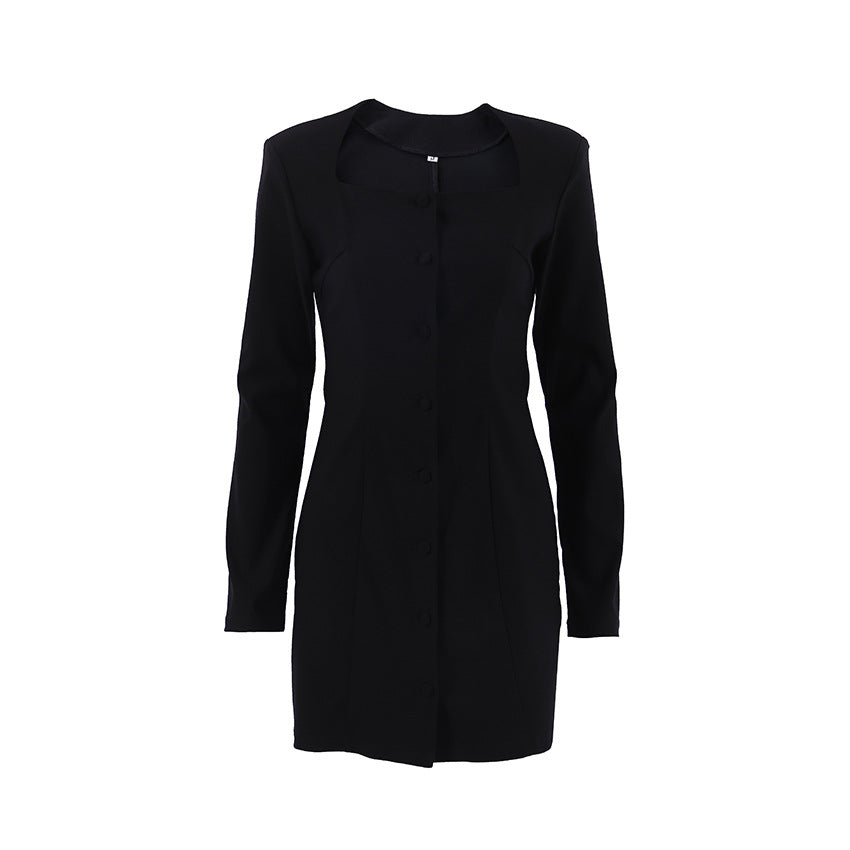 Dame Blazer-kjole med elegant snit og knapdetaljer Stilla