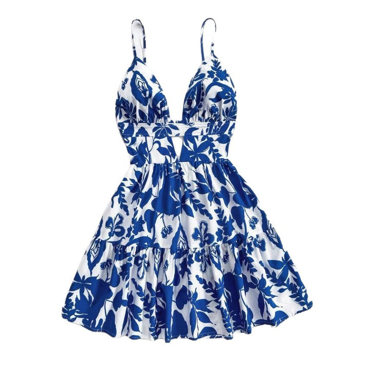 Dame sommerkjole med legende babydoll-snit og blomsterdesign Skovae