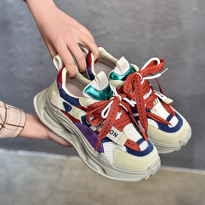 Dame Mode Chunky Sneakers med innovativ sål Stilla