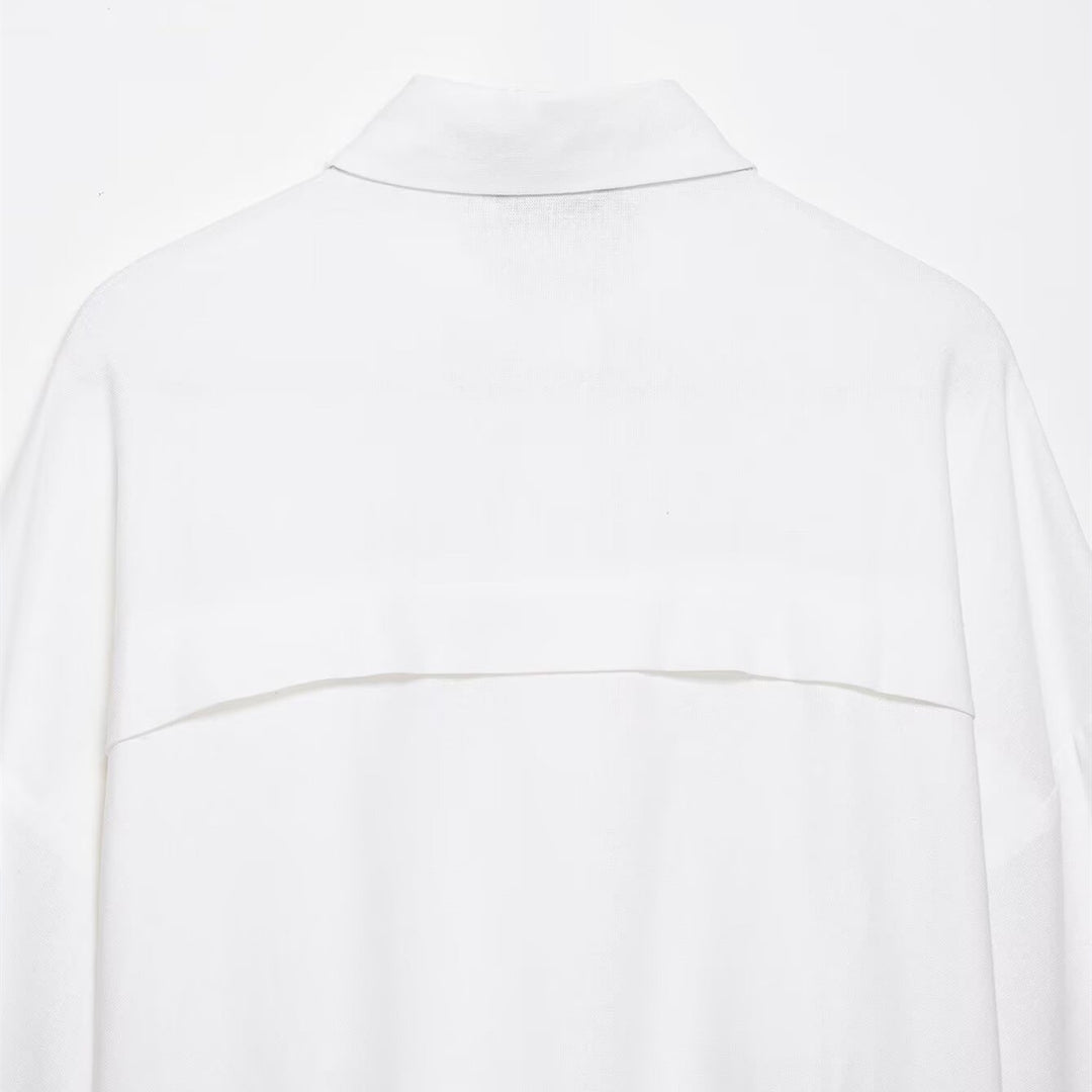 Dame afslappet skjortebluse med oversized snit og praktiske lommer Skovae