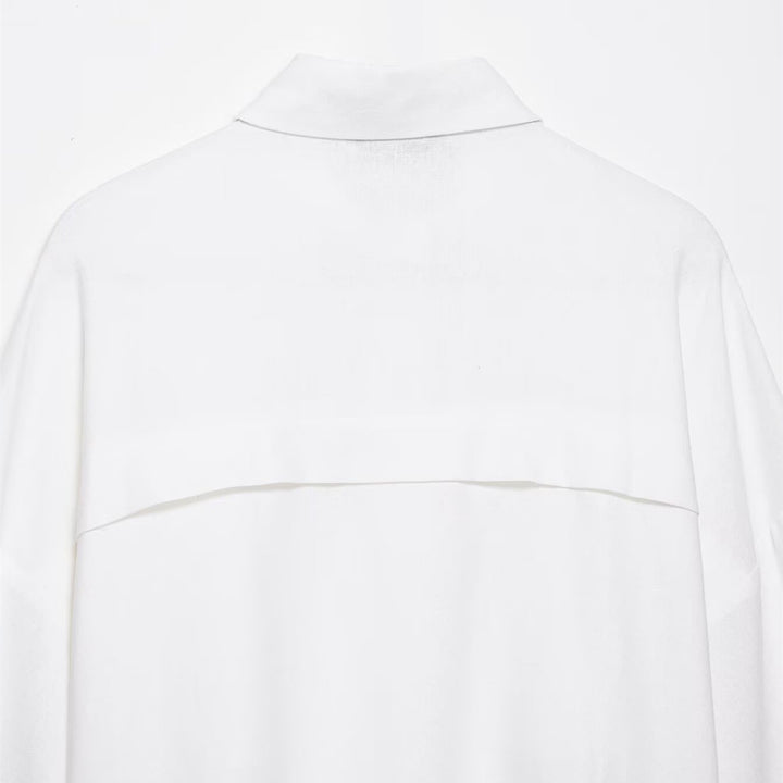 Dame afslappet skjortebluse med oversized snit og praktiske lommer Skovae