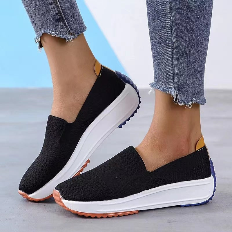 Dame Behagelige Slip-On Sneakers med åndbart strikoverflade Stilla