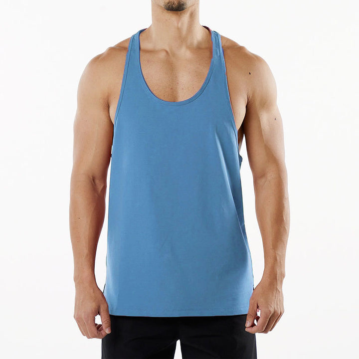 Herrer Sportligt Muskelshirt med Racerback-design Stilla