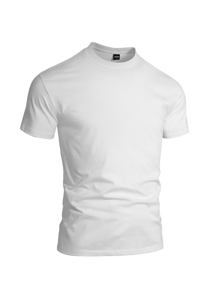 Herrer nan en tætsiddende Rundhalst T-shirt i Singlejersey med forstærket nakke. Skovae