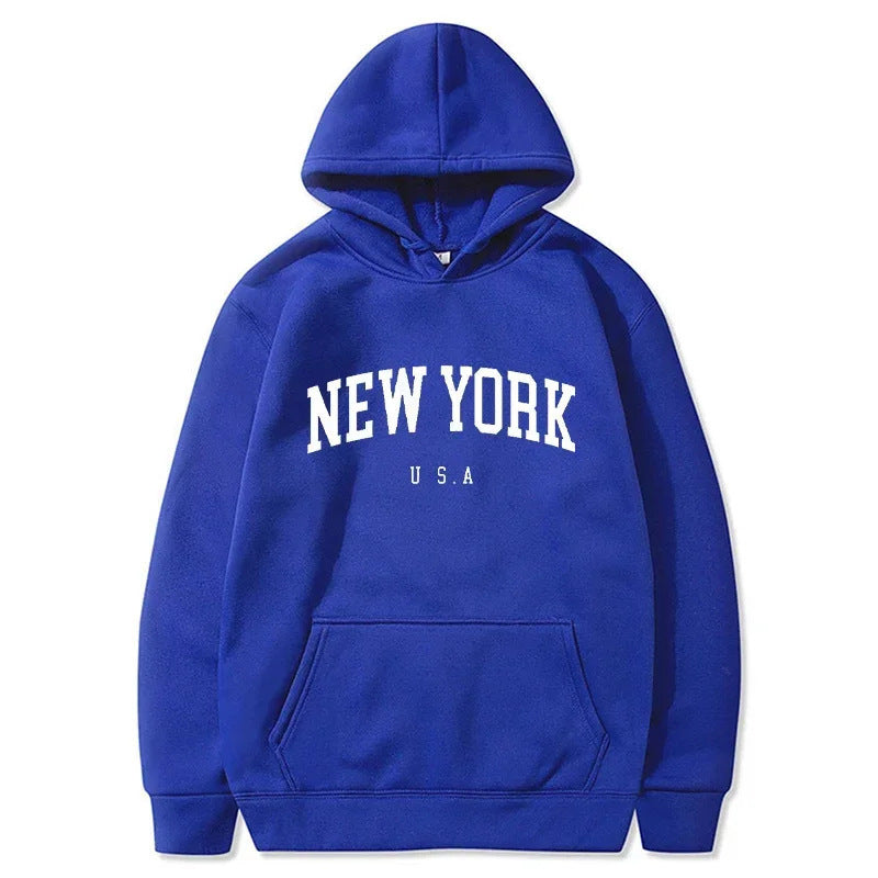 Kvinders hættetrøje med fashionable New York print og komfortabel pasform Skovae