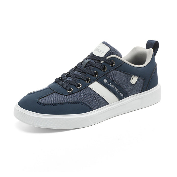 Herren nan urbaner Canvas- og kunstlæder-sneakers med polstret indgang og profileret gummisål Skovae