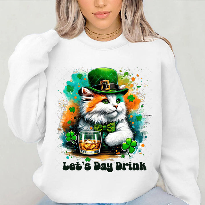Kvinders sweatshirt med sjov katte-design og inspirerende tekst Stilla