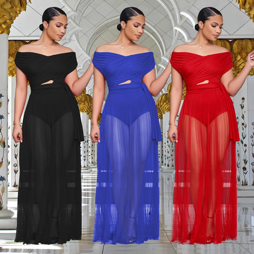 Dame elegant maxikjole med off-shoulder design og klassisk snit Stilla