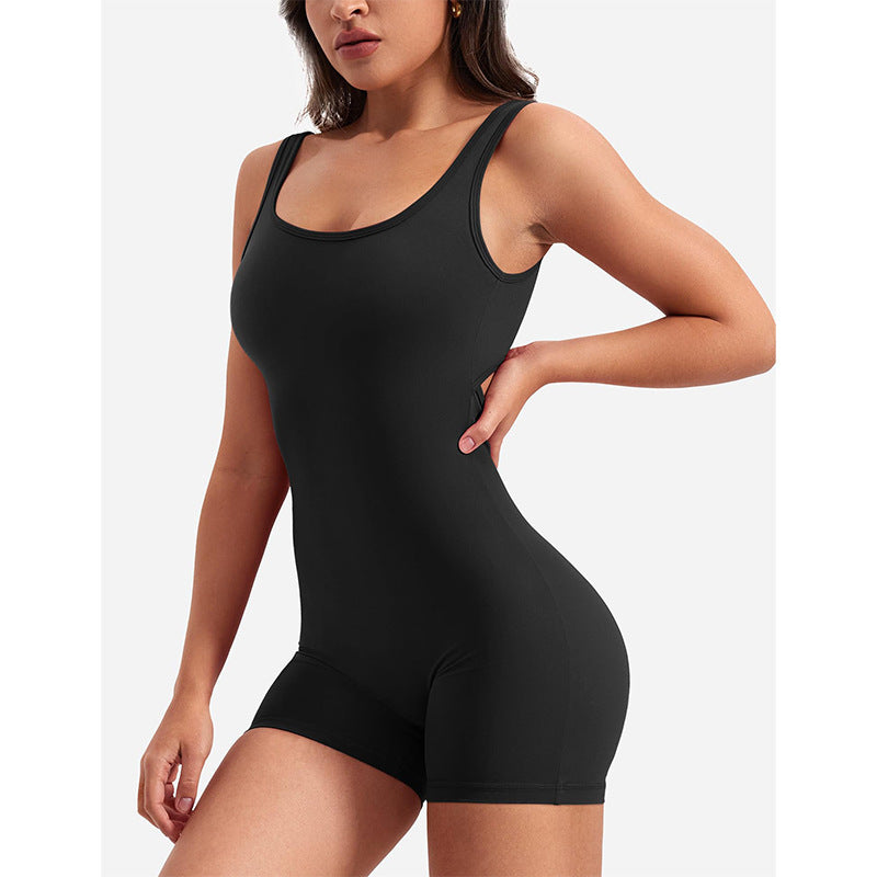 Dame Bodycon Jumpsuit med dyb rygudskæring og sporty design Stilla