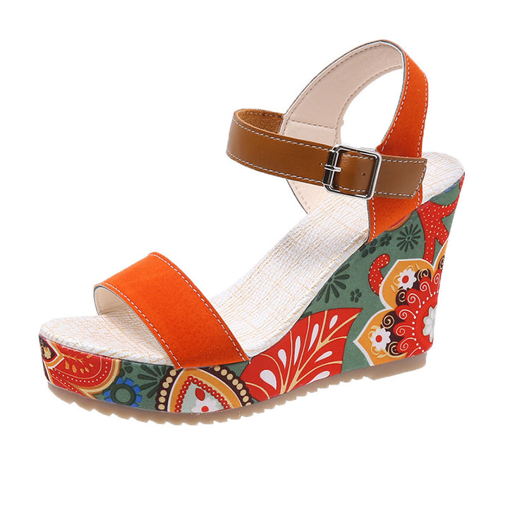 Dame Wedge-sandaler med blomsterdetaljer og komfortabel kilehæle Stilla