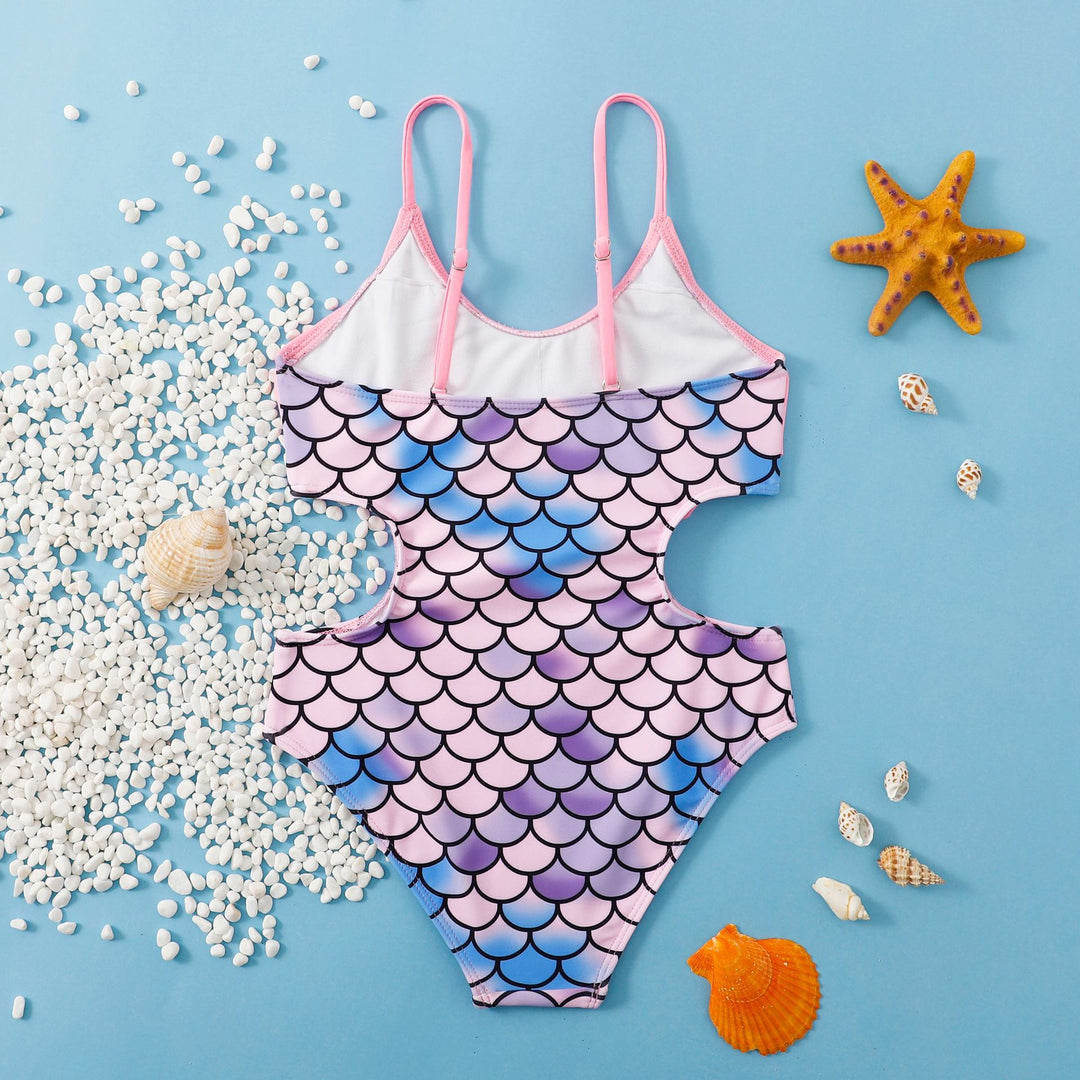 Dame one-piece badedragt med glædeligt flæse-design og vidunderligt fiske-skæl mønster Stilla