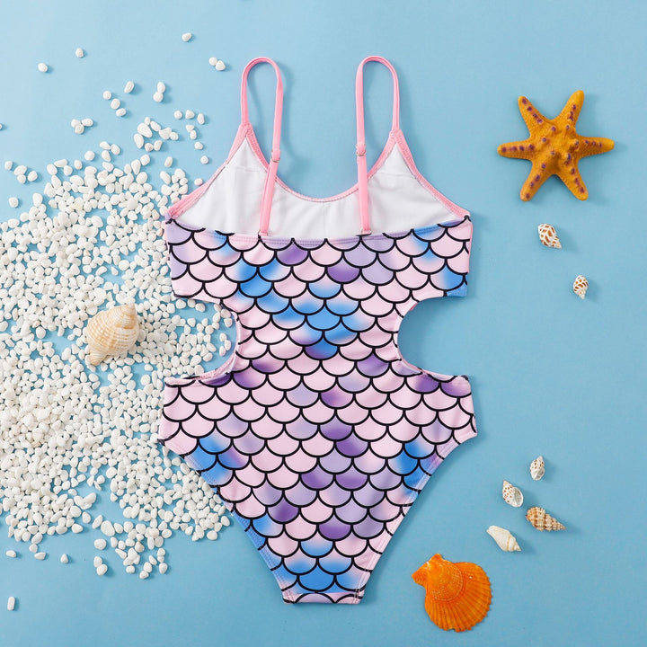 Dame one-piece badedragt med glædeligt flæse-design og vidunderligt fiske-skæl mønster Stilla