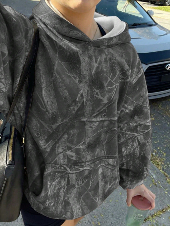 Kvinders afslappede hoodie med camouflage mønster Stilla