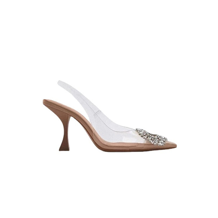 Dame Elegante Gennemsigtige Pumps med Funklende Krystalaccenter Skovae