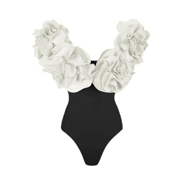 Dame one-piece badedragt med voluminøse flæser Skovae