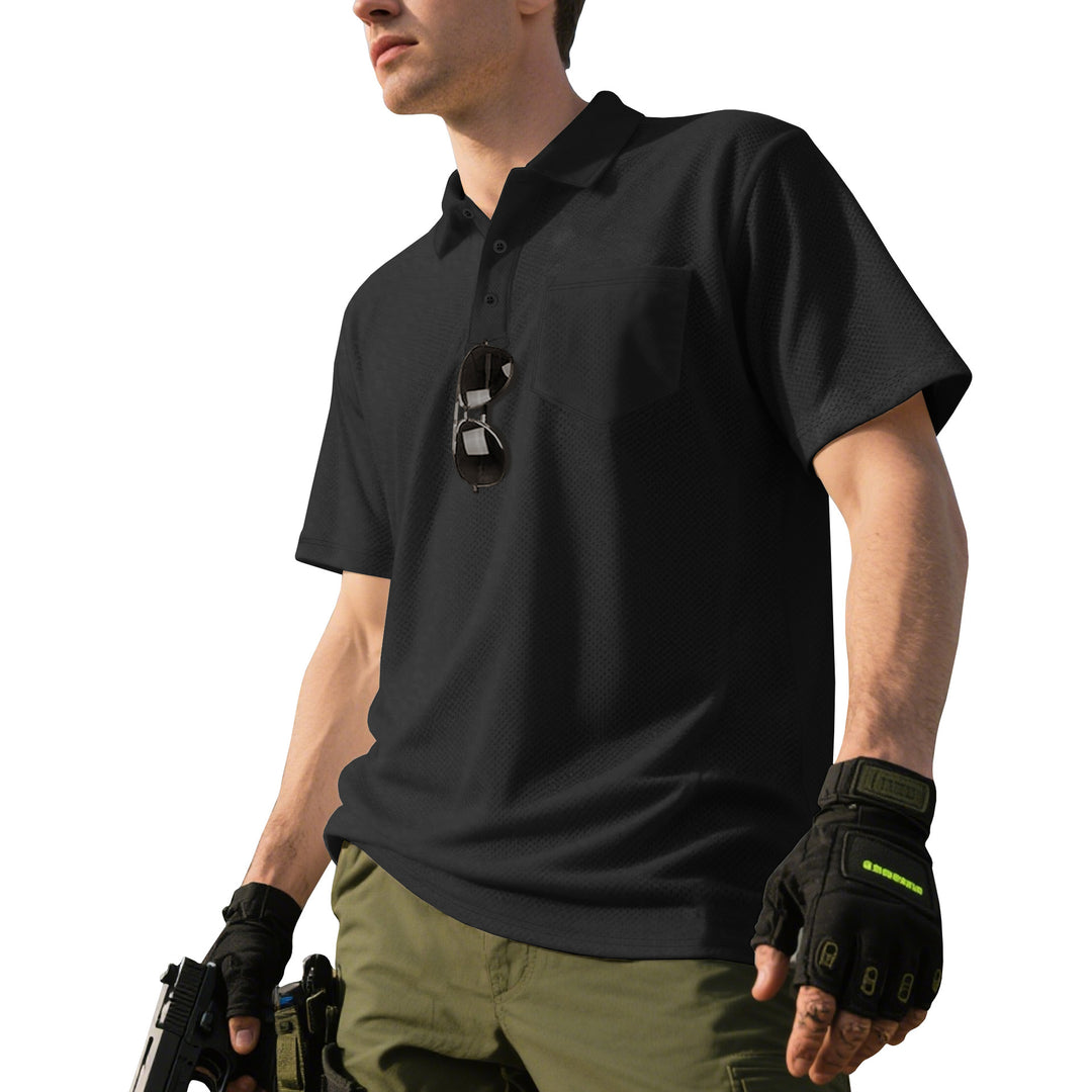 Herrer nan funktionel kortærmet polo t-shirt med brystlomme, indarbejdet penlomme og mikroperforeret ventilation Skovae